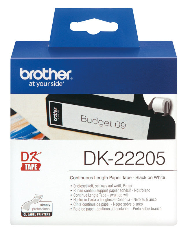 Brother Endlos-Etiketten, 62 mm × 30,5 m, weiss, Papier, permanent