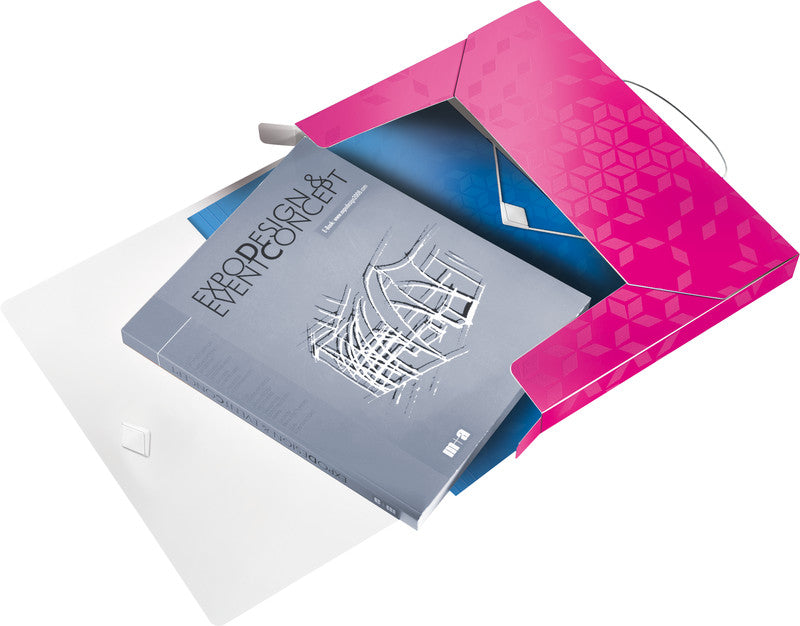 Leitz Aufbewahrungsbox WOW – 250 Blatt – für A4 – Polypropylen (PP) – metallisch/pink – 250 × 37 × 330 mm