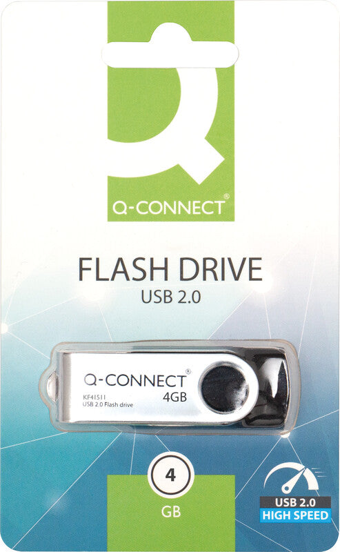 Q-CONNECT USB-Stick – 4 GB, USB 2.0, drehbarer Verschluss