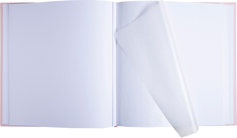 Exacompta Fotoalbum Autentik – rosa, mit Prägung, mit Pergaminzwischenblättern, Karton, 290 × 320 mm