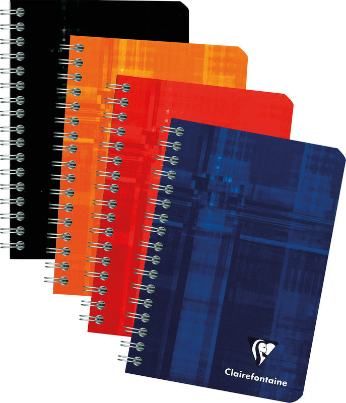 Clairefontaine Spiralblock, 95 × 140 mm, kariert, Spiralbindung, Karton, 50 Blatt, 50 g/m² – sortiert