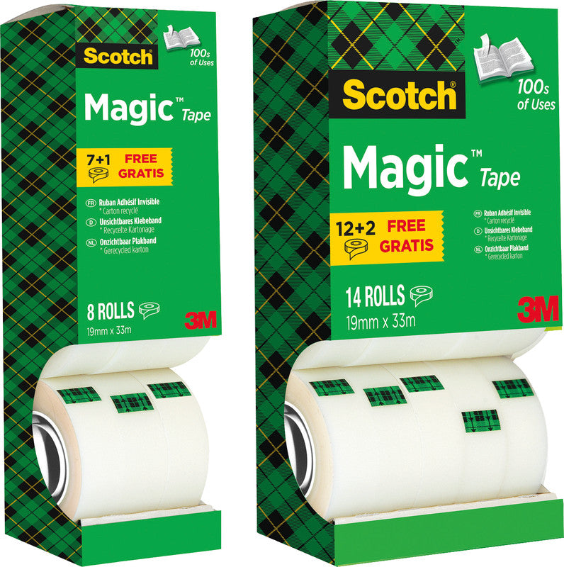 Scotch Klebeband Magic 810 – matt, beschriftbar, 19 mm × 33 m, 14 Rollen