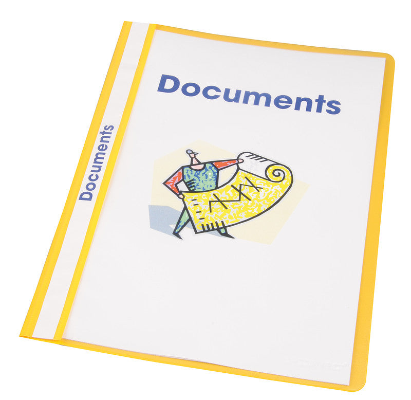 Q-CONNECT Schnellhefter – A4, PP, Gelb, Beschriftungsfeld