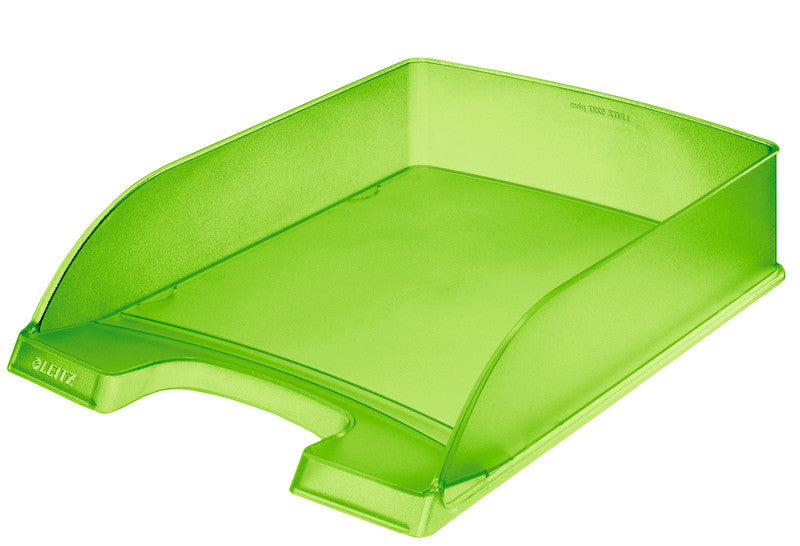 Leitz Briefkorb – mit Griffausschnitt, mit Beschriftungsfeld, matt, grün, B 255 × H 70 × T 357 mm