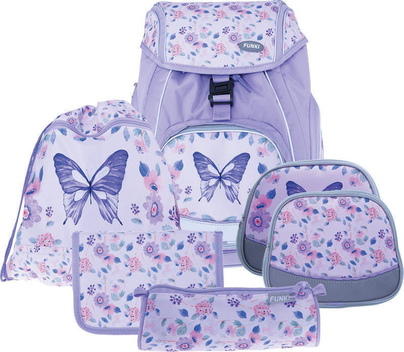 Funki Schulrucksack Flexy-Bag – 5-teilig – Butterfly