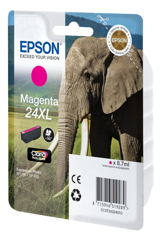 Epson Tintenpatrone 24XL, Magenta, XL, 500 Seiten