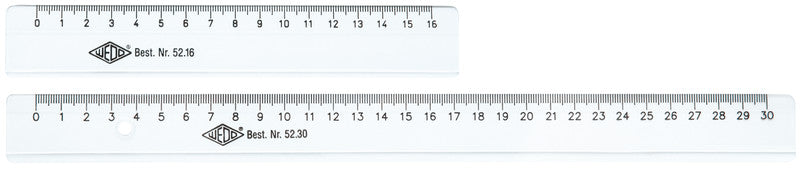 Wedo Wandtafel-Lineal 30 cm – Kunststoff, transparent, mit eingeprägter Masseinteilung