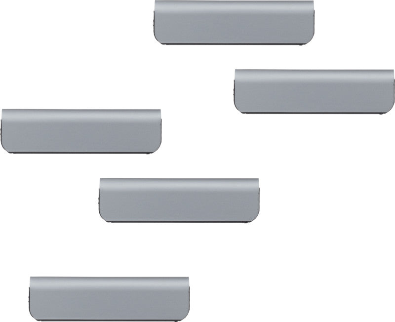 Durable Durafix Magnetclip – 60 × 17 mm, silber metallic, selbstklebend, 5er-Pack