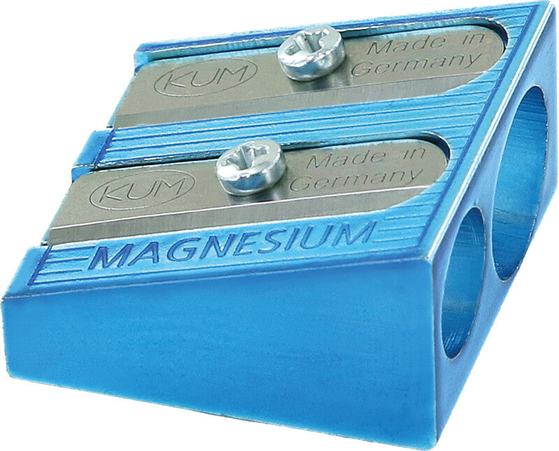 Kum Spitzer – manuell, 2-Loch, ohne Behälter, für Blei- & Buntstifte Ø 8 & 11 mm, Magnesium, assortiert, 475
