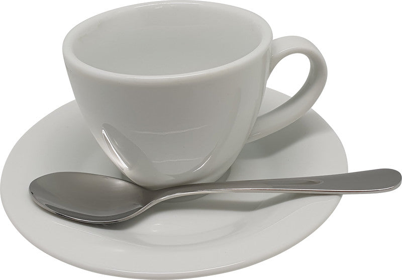 Noname Carlo Kaffeetasse – 0,14 l, Porzellan, weiss, spülmaschinenfest, mikrowellengeeignet, 18-teilig