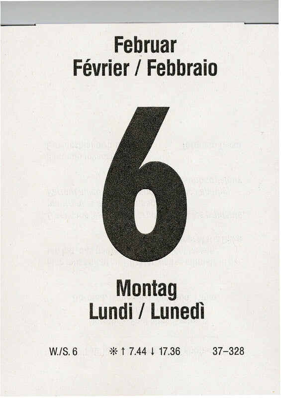 Biella Abreisskalender 2026 – 9,8 × 14,2 cm – 1 Tag/Blatt – d/f/i