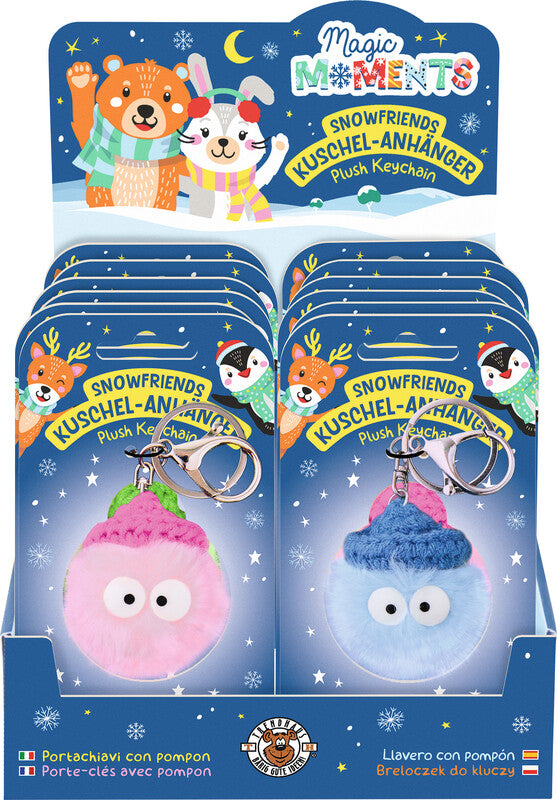 Trendhaus Snowfriends Magic Moments Schlüsselanhänger – rund, Kunststoff, Ø 40 × H 60 mm