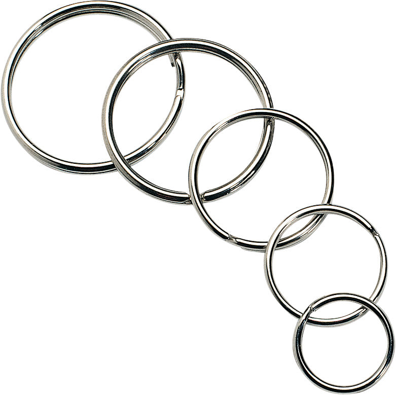 Rieffel Schlüsselanhänger – Stahl, Ø 16, 20, 25, 30, 35 mm, silber, 10 Stk.