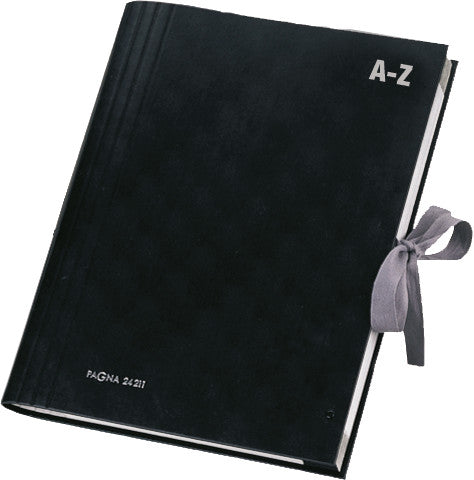 Pagna Register – A4, 20-teilig, Kunststoff, schwarz, unbedruckt, alphabetisch beschriftet, mit Bandverschluss