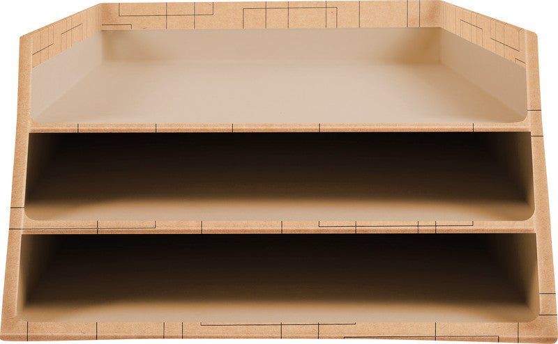 Exacompta Briefkorb – für A4, C4, 3 Fächer, mit Beschriftungsfeld, matt, braun, B 290 × H 190 × T 350 mm