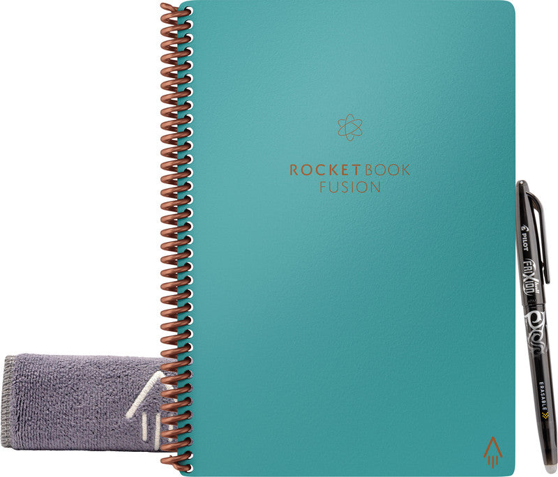 Rocketbook Spiralbuch, A5, Punktraster und liniert, 42 Seiten, 90 g/m² – türkis, für Rocketbook App