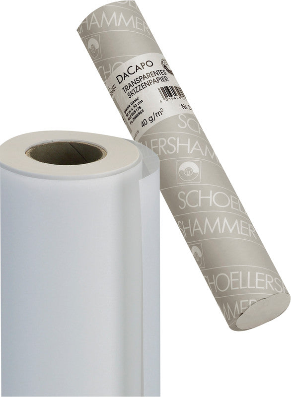 Schoellershammer Transparentpapier – 66 × 5000 cm, 50 g/m², weiss transparent, für Kopierer, Laserdrucker und mehr