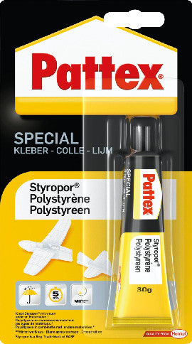 Pattex Spezialkleber – Weiss – 30 g – Schnelltrocknend, Wasserfest – Für Styropor