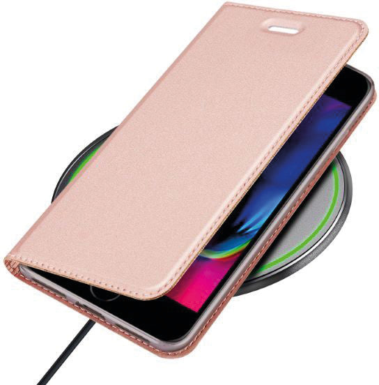 Dux Ducis Booklet-Hülle – für Apple iPhone SE (2020) – Roségold – Kunstleder – mit Kartenfach