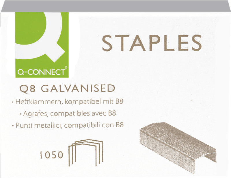 Q-CONNECT Heftklammern – für Bostitch B8C, B8R, B8T und andere – 6 mm – Metall, silber – 1050 Stk.