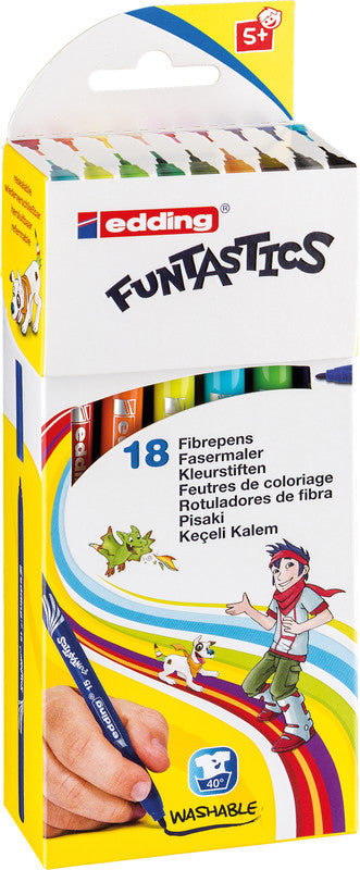 Edding Filzstifte, Strichbreite 1 mm, 18 Farben