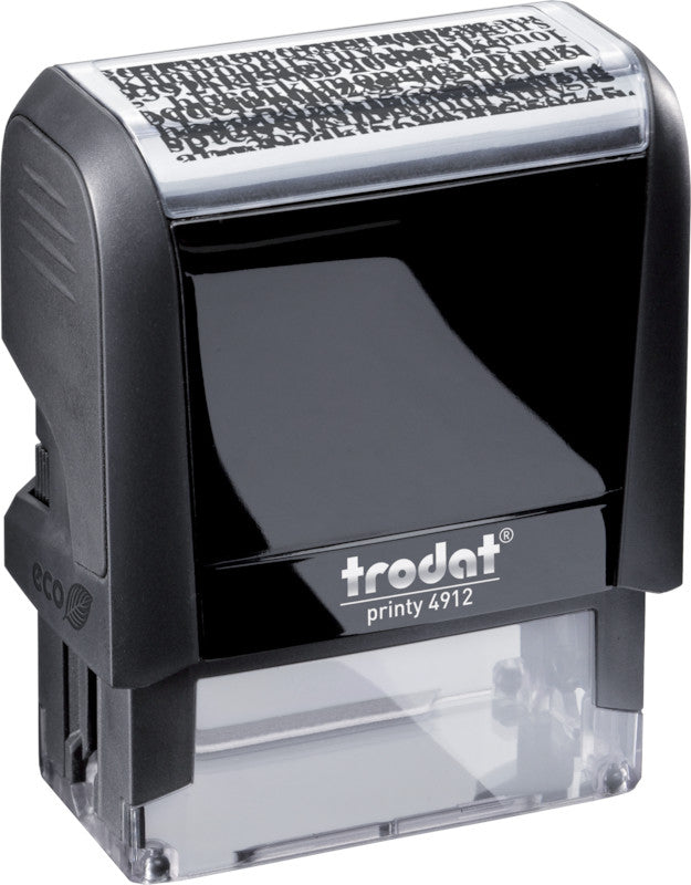 Trodat Adressschutz-Roller Printy 4912 – mit auswechselbarem Stempelkissen, selbstfärbend, Kunststoff, schwarz