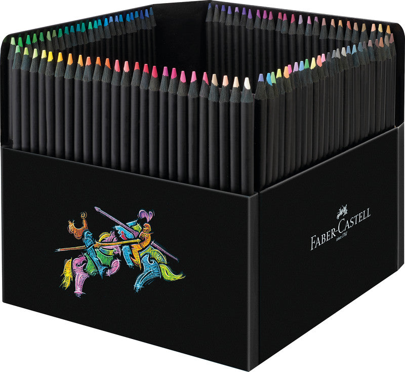 Faber-Castell Buntstifte Black Edition – 100 Farben, im Kartonetui, Ø 3 mm, dreikantig, FSC