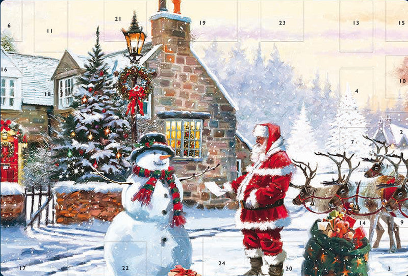 Caltime Adventskalender Weihnachtsplatz, Karton, sortiert, 35 × 24,5 cm – eco:plus