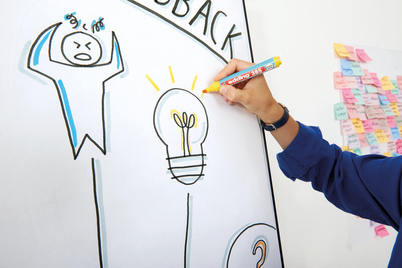 Edding Flipchart-Marker Effektmarker 385 – Kalligrafiespitze 1-5 mm – sortiert – 4er-Set – nachfüllbar