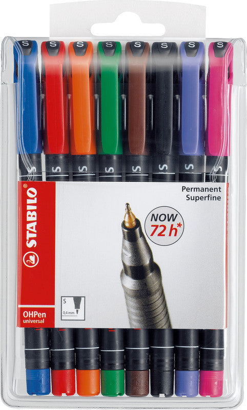 Stabilo Permanent Marker für Transparenzfolien – sortiert, 8er Pack