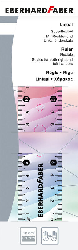 Eberhard Faber Wandtafel-Lineal 15 cm – Kunststoff, mehrfarbig, flexibel
