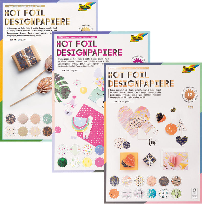 Folia Motivblock Hotfoil – A4 – 165 g/m² – sortiert – 12 Blatt