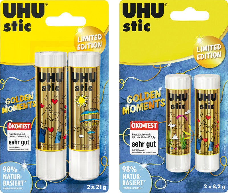 UHU Klebestift – stark, transparent, lösungsmittelfrei, 8,2 g, für Papier, Karton, Etiketten und mehr