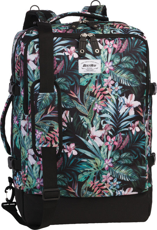 Bestway Cabin Pro Notebook-Rucksack – 40 l, wasserabweisend, Kunststoff, dunkelgrün/rosa