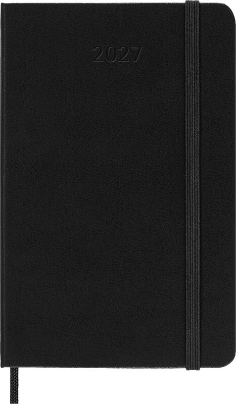 Moleskine Agenda – 1 Woche/2 Seiten, gebunden, 9 × 14 cm, 2027, schwarz, FSC