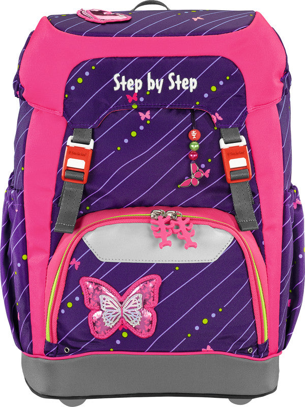 Step by Step Schulrucksack Grade – Shiny Butterfly – B 28,0 × H 41,0 × T 20,0 cm – recycelte Materialien