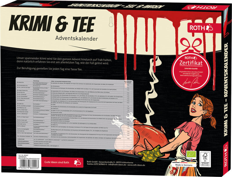 Roth Krimi & Tee – Adventskalender – 24 Bio-Tees