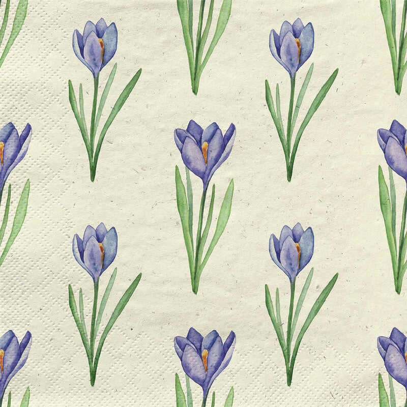 Fasana Servietten Crocuses – 24 × 24 cm – 3-lagig, Tissue – 20 Stk., FSC