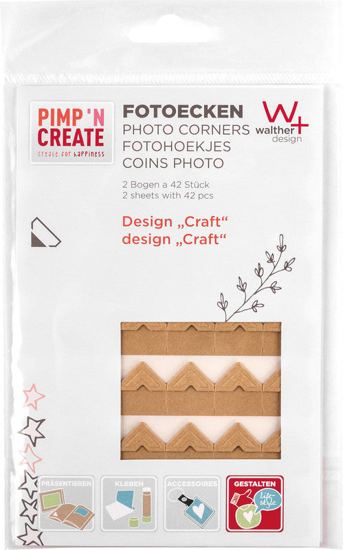 Walther Fotoecken – Blister, permanent, kraft, lösemittelfrei, alterungsbeständig