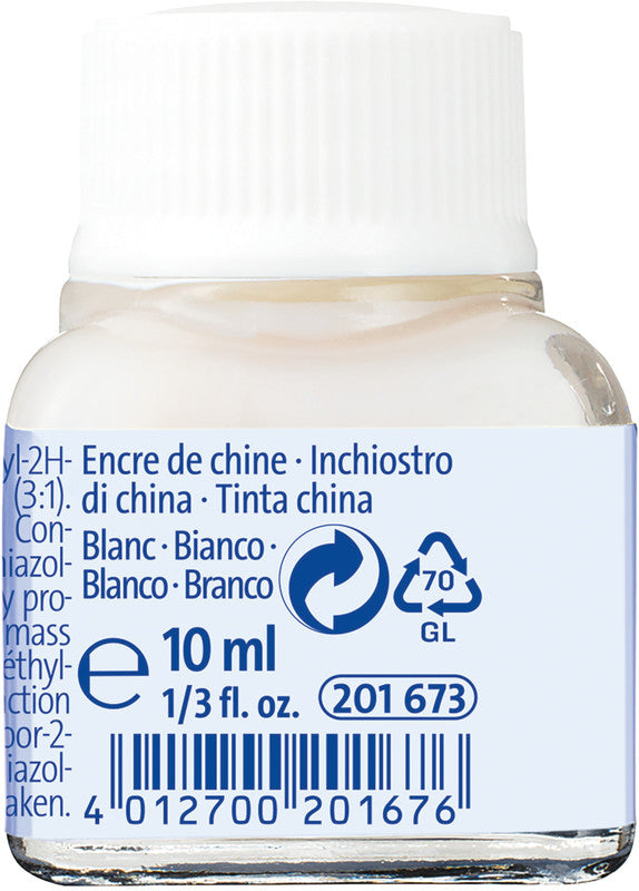 Pelikan Deckende weisse Tusche, 10 ml, für Reissfeder, Zeichenfeder & Pinsel