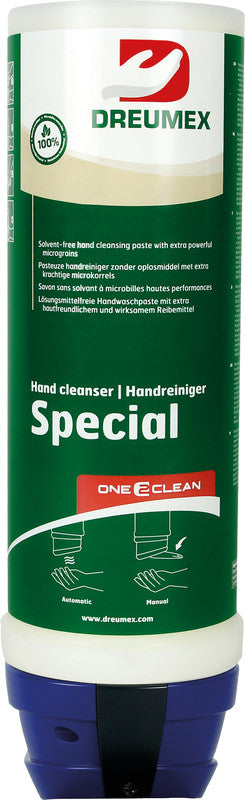 Dreumex One2Clean – Seifenspender, Kunststoff, Blau, B 155 × H 287 × T 180 mm