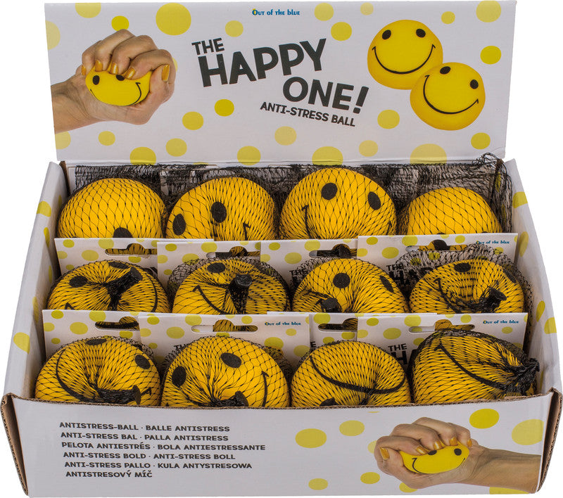 Out of the Blue Stressball The Happy One – Ø 6 cm, gelb, mit EVA-Füllung