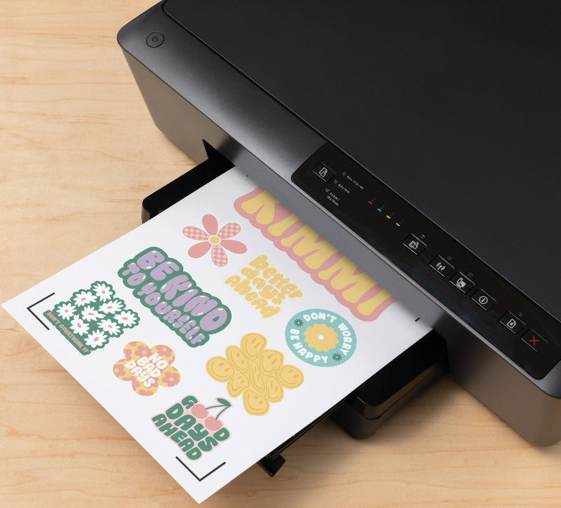 Cricut Stickerpapier – für Cricut Maker, Cricut Explore und Cricut Joy Xtra – A4 – Weiss – 8 Blatt