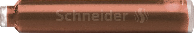 Schneider Schreibgeräte Schneider Tintenpatronen Pastell – Cognac, geruchsarm, 6 Stk.