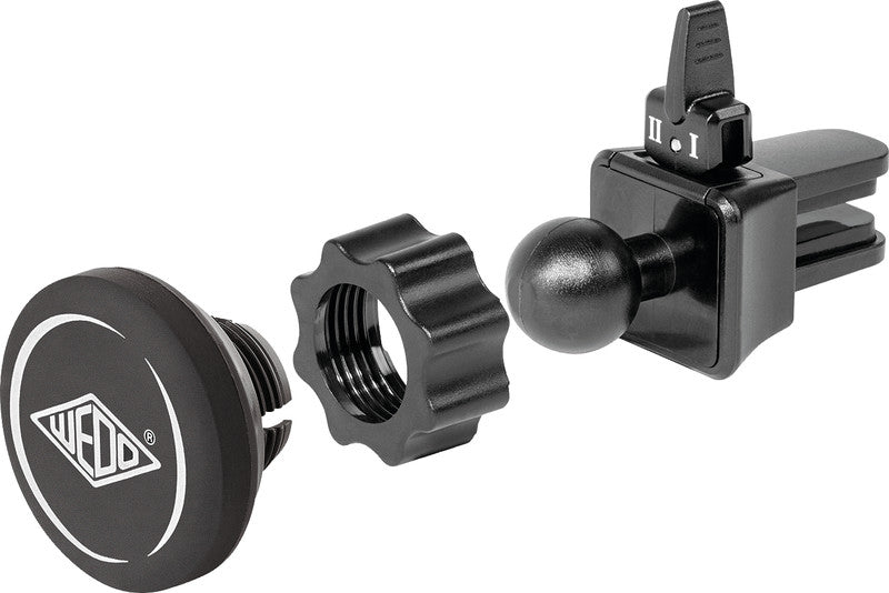 Wedo KFZ-Lüftungsgitter-Magnethalterung – universal, Ø 38 mm, H 65 mm, Kunststoff, schwarz