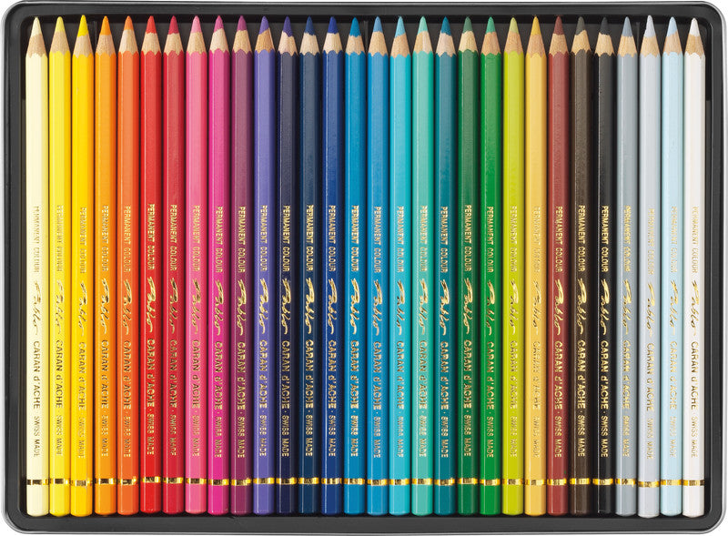 Caran d-Ache Caran d'Ache Buntstifte Pablo – 30 Farben, im Metalletui, Ø 3,8 mm, FSC