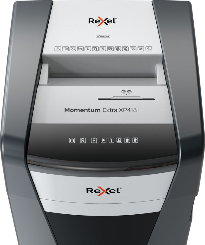 Rexel Momentum Extra XP418+ – Aktenvernichter, DIN P-4, Partikelschnitt 4 × 35 mm, 18 Blatt, 45 l, A4