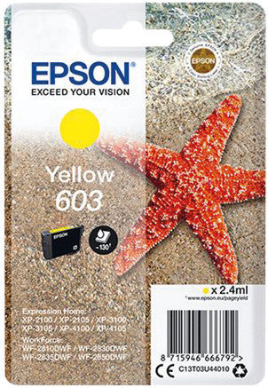Epson Tintenpatrone 603, Gelb, 2,4 ml – für 603