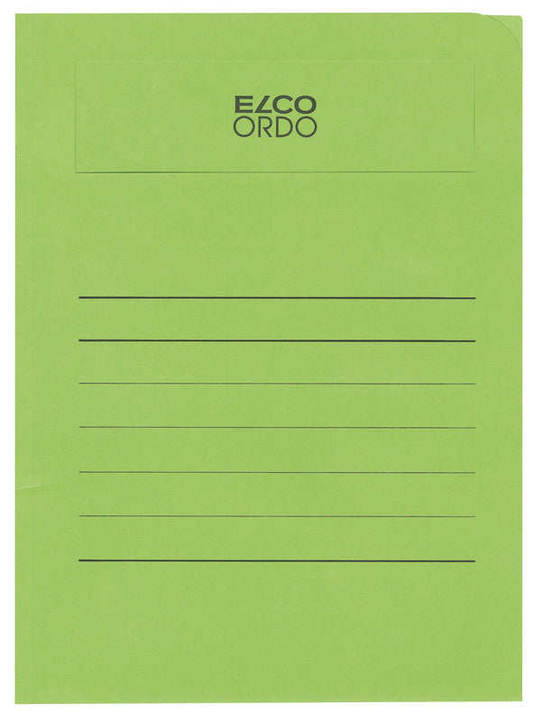 Elco Sichtmappe A4 – intensivgrün, Papier, Sichtfenster, Beschriftungsvordruck, 50er-Pack