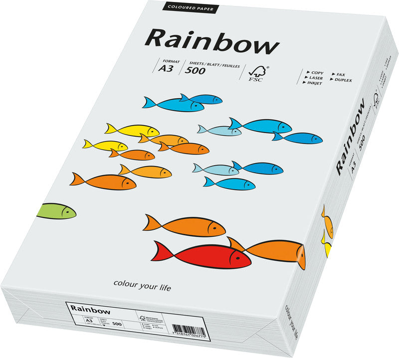 Rainbow Farbiges Kopierpapier Hellgrau – A3, 80 g/m², 500 Blatt